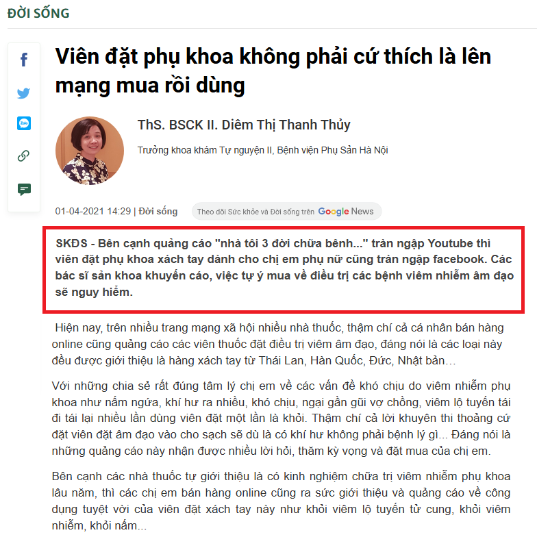 Chuyên gia sản phụ khoa hơn 20 năm kinh nghiệm chia sẻ về căn bệnh viêm lộ tuyến